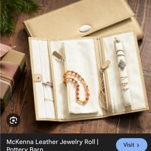 Pottery Barn McKenna Leather Jewelry Roll